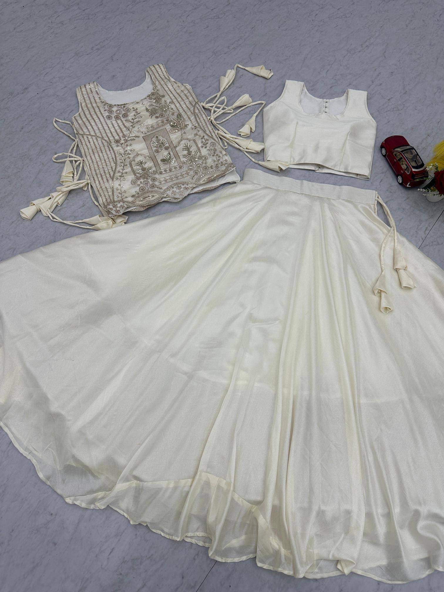 Launching Festival Special Pc 563 vichitra White  Boutique Lehenga choli vendors